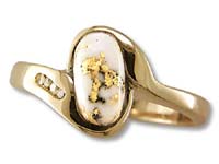 Gold Quartz Ladies Ring