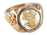 Gold Quartz Men's Ring