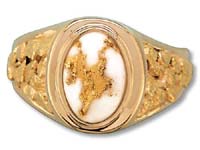 Gold Quartz Men's Ring