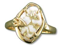 Gold Quartz Ladies Ring