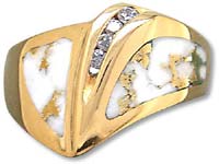 Gold Quartz Ladies Ring