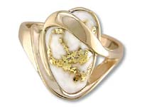 Gold Quartz Ladies Ring