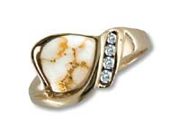 Gold Quartz Ladies Ring