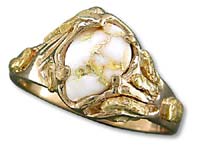 Gold Quartz Ladies Ring