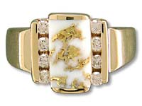 Gold Quartz Ladies Ring