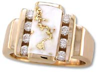 Gold Quartz Ladies Ring