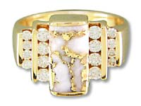 Gold Quartz Ladies Ring