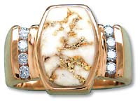 Gold Quartz Ladies Ring