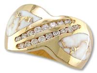 Gold Quartz Ladies Ring