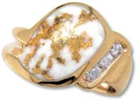 Gold Quartz Ladies Ring