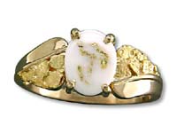 Gold Quartz Ladies Ring