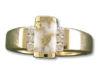 Gold Quartz Ladies Ring