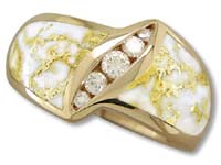 Gold Quartz Ladies Ring