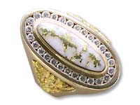 Gold Quartz Ladies Ring