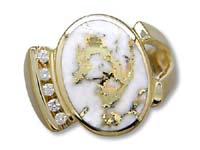 Gold Quartz Ladies Ring