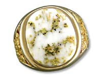 Gold Quartz Men's Ring