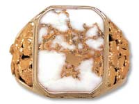 Gold Quartz Men's Ring