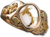 Gold Quartz Men's Ring