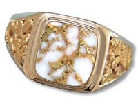 Gold Quartz Men's Ring