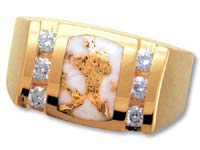 Gold Quartz Men's Ring