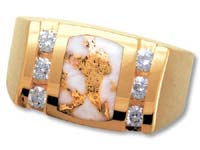 Gold Quartz Men's Ring