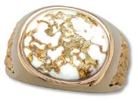 Gold Quartz Men's Ring