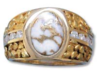 Gold Quartz Men's Ring