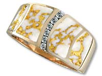 Gold Quartz Men's Ring