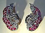 Ruby, Diamond & Platinum Ear
Clips